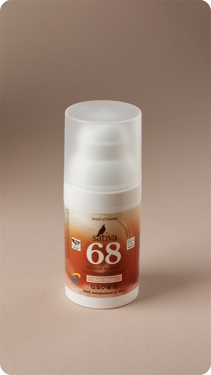 Крем «невидимый» минеральный солнцезащитный №68 Rose Beige, 30мл - фото 11277