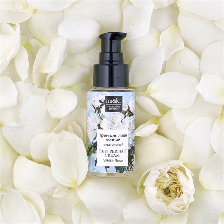 Питательный ночной крем для регенерации сухой кожи лица Hey! Perfect cream White rose, 30мл - фото 13278