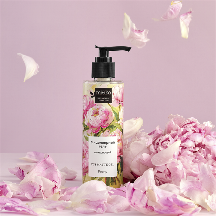 Очищающий мицеллярный гель It`s matte gel Peony, 200мл - фото 13497