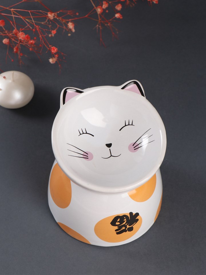 Аромалампа керамика "Котик пятнистый" 10,5х10,5х10,5см - фото 13911